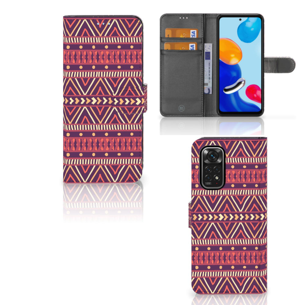 Xiaomi Redmi Note 11/11S Telefoon Hoesje Aztec Paars