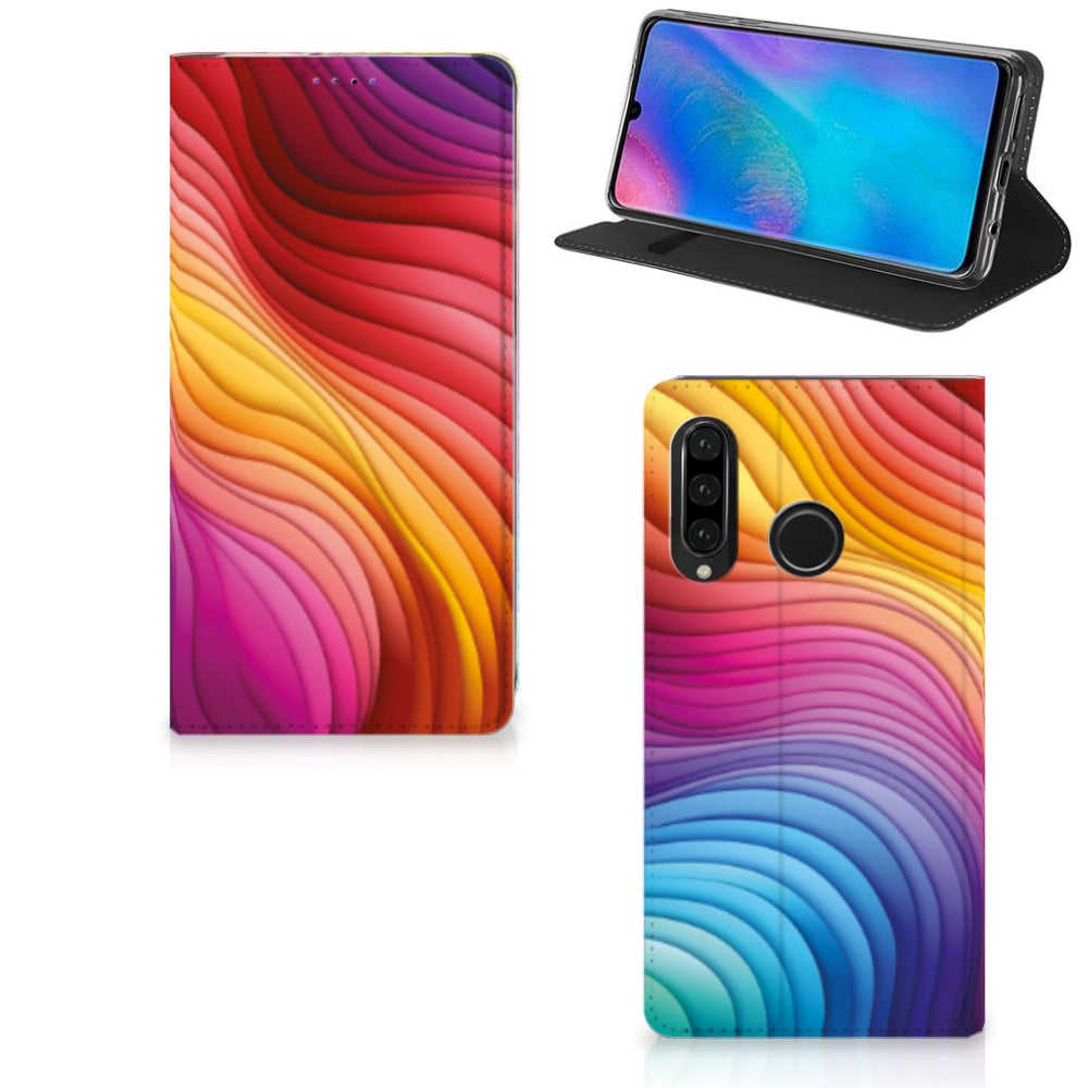 Stand Case voor Huawei P30 Lite New Edition Regenboog