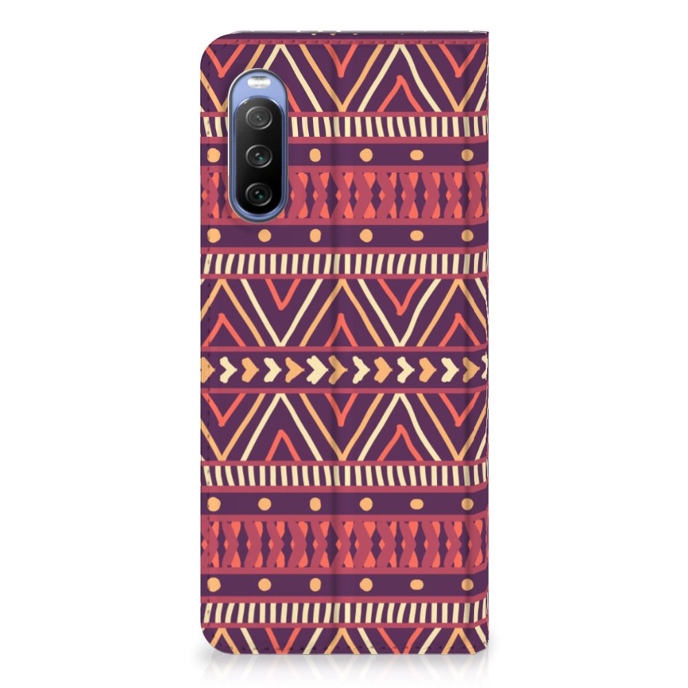 Sony Xperia 10 III Hoesje met Magneet Aztec Paars - B2C Telecom