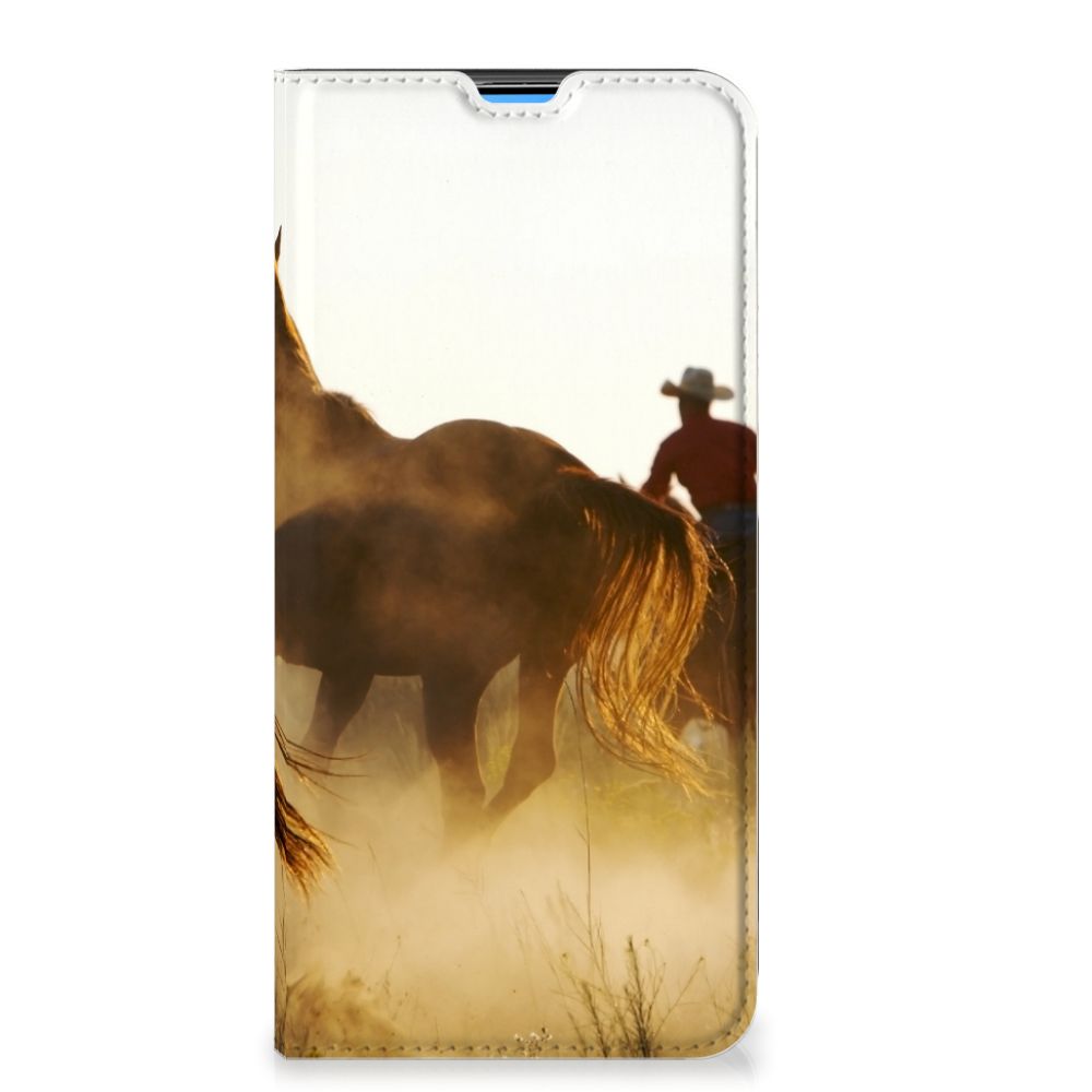 Xiaomi Mi 10T | 10T Pro Hoesje maken Design Cowboy met paarden en cowboy in de natuur