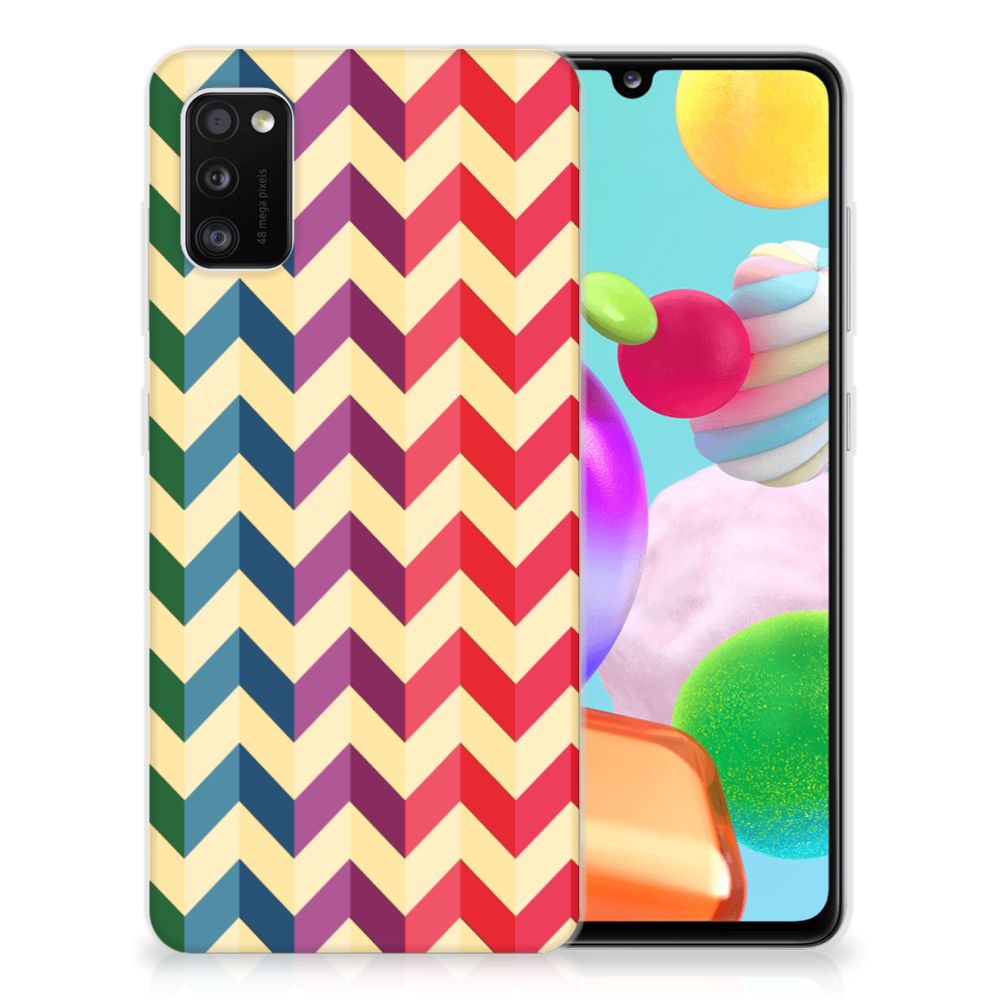 Samsung Galaxy A41 TPU bumper Zigzag Multi Color