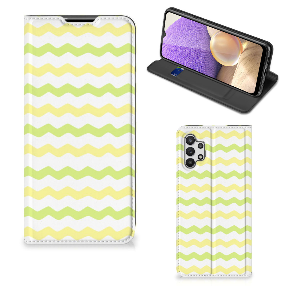 Samsung Galaxy A32 5G Hoesje met Magneet Waves Yellow - B2C Telecom
