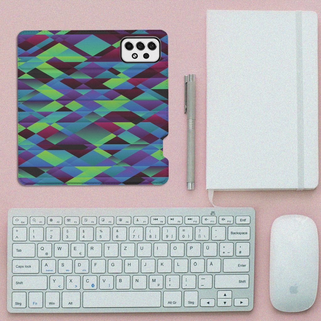 Samsung Galaxy A73 Stand Case Abstract Green Blue - B2C Telecom