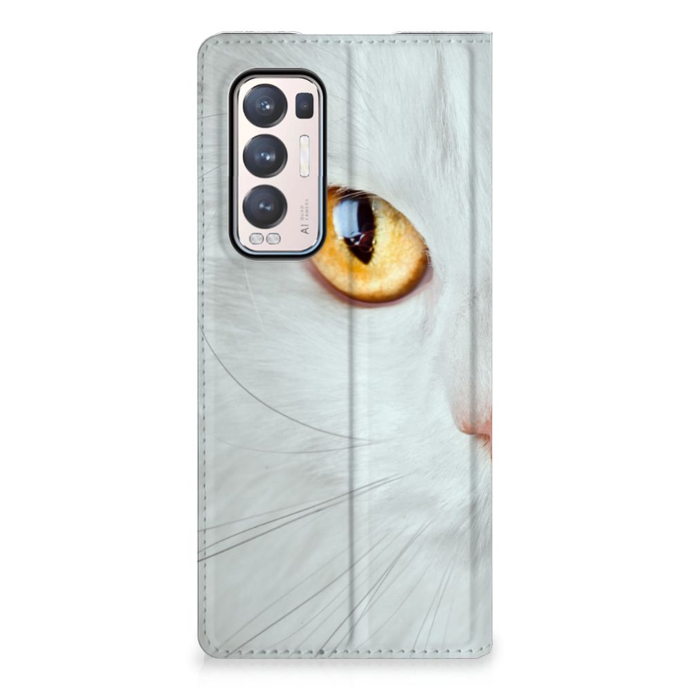OPPO Find X3 Neo Hoesje maken Witte Kat - B2C Telecom