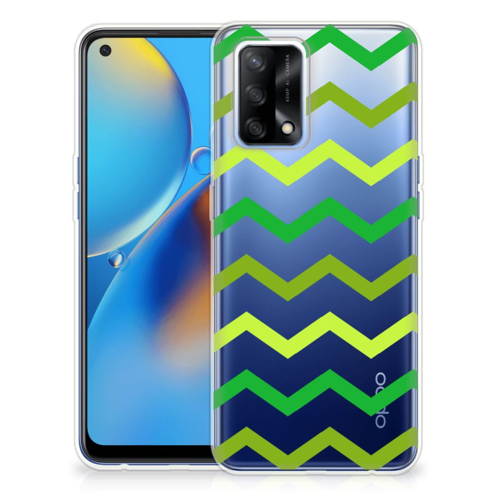 OPPO A74 4G TPU bumper Zigzag Groen B2C Telecom
