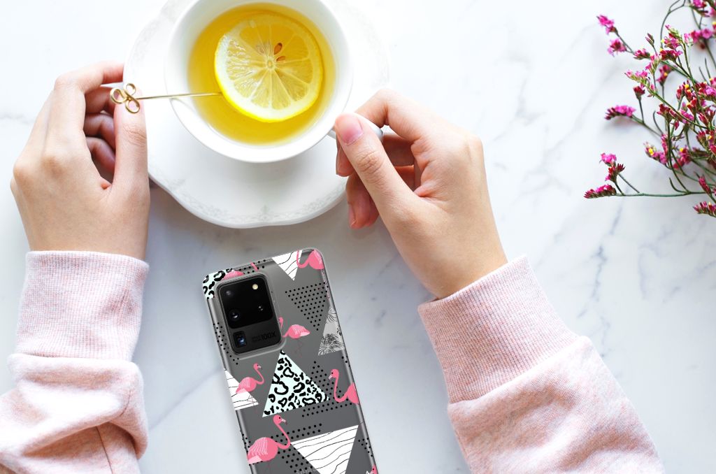 Samsung Galaxy S20 Ultra TPU Hoesje Flamingo Triangle B2C Telecom