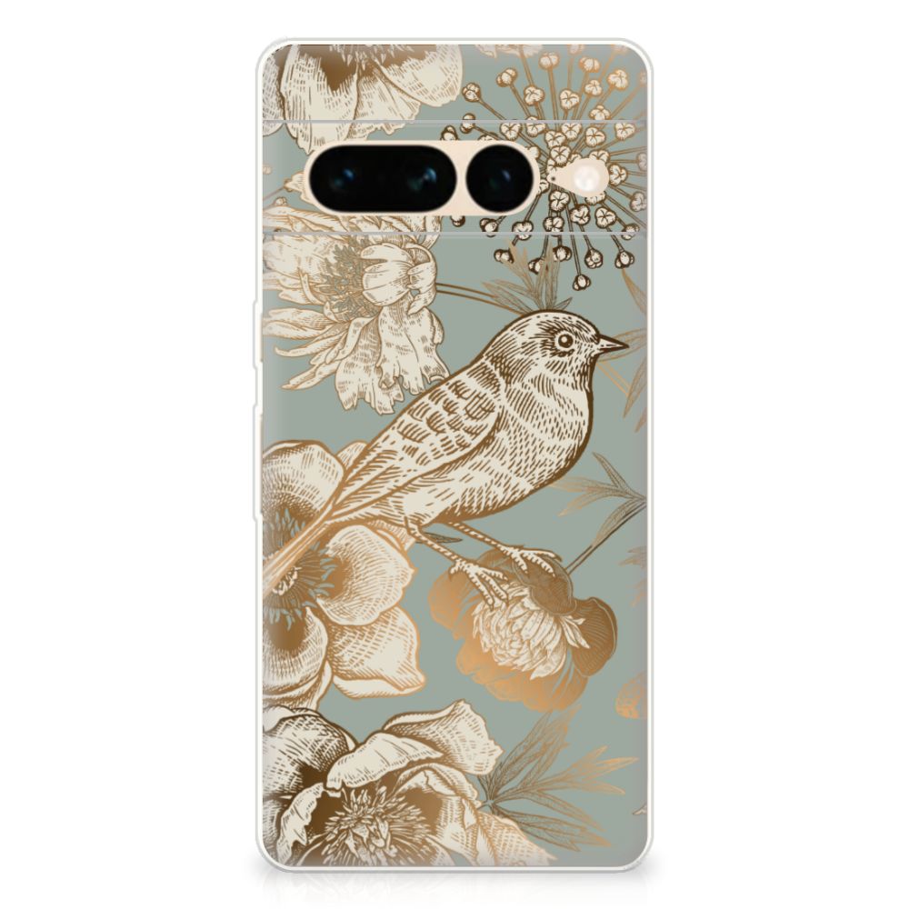 TPU Case voor Google Pixel 7 Pro Vintage Bird Flowers