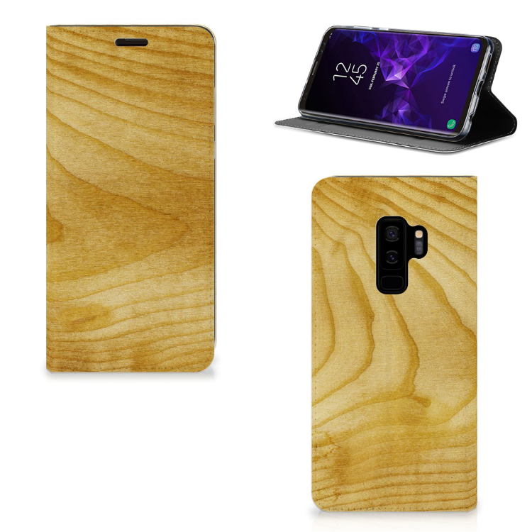 Samsung Galaxy S9 Plus Book Wallet Case Licht Hout