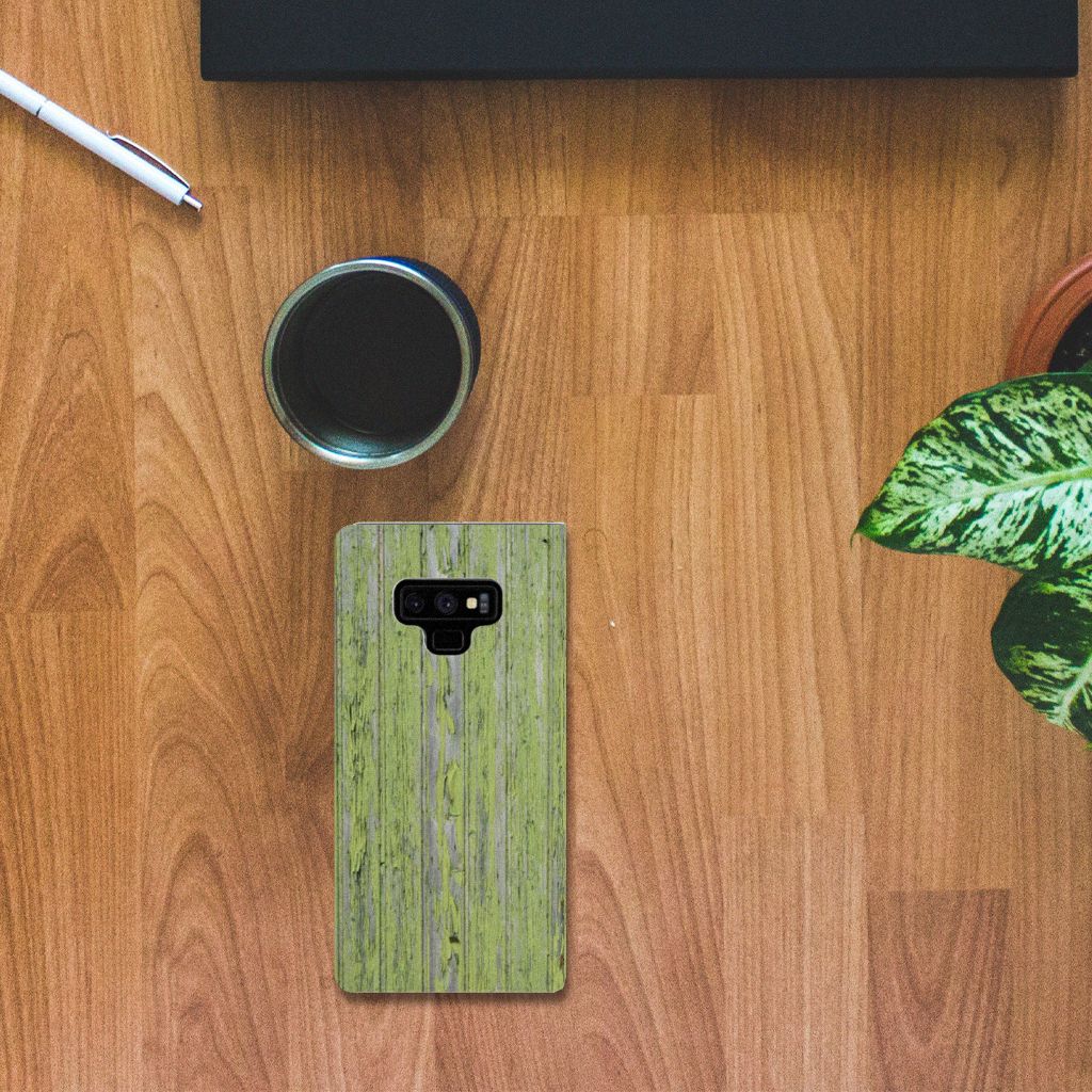 Samsung Galaxy Note 9 Book Wallet Case Green Wood