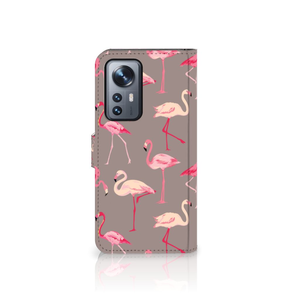 Xiaomi 12 Pro Telefoonhoesje met Pasjes Flamingo