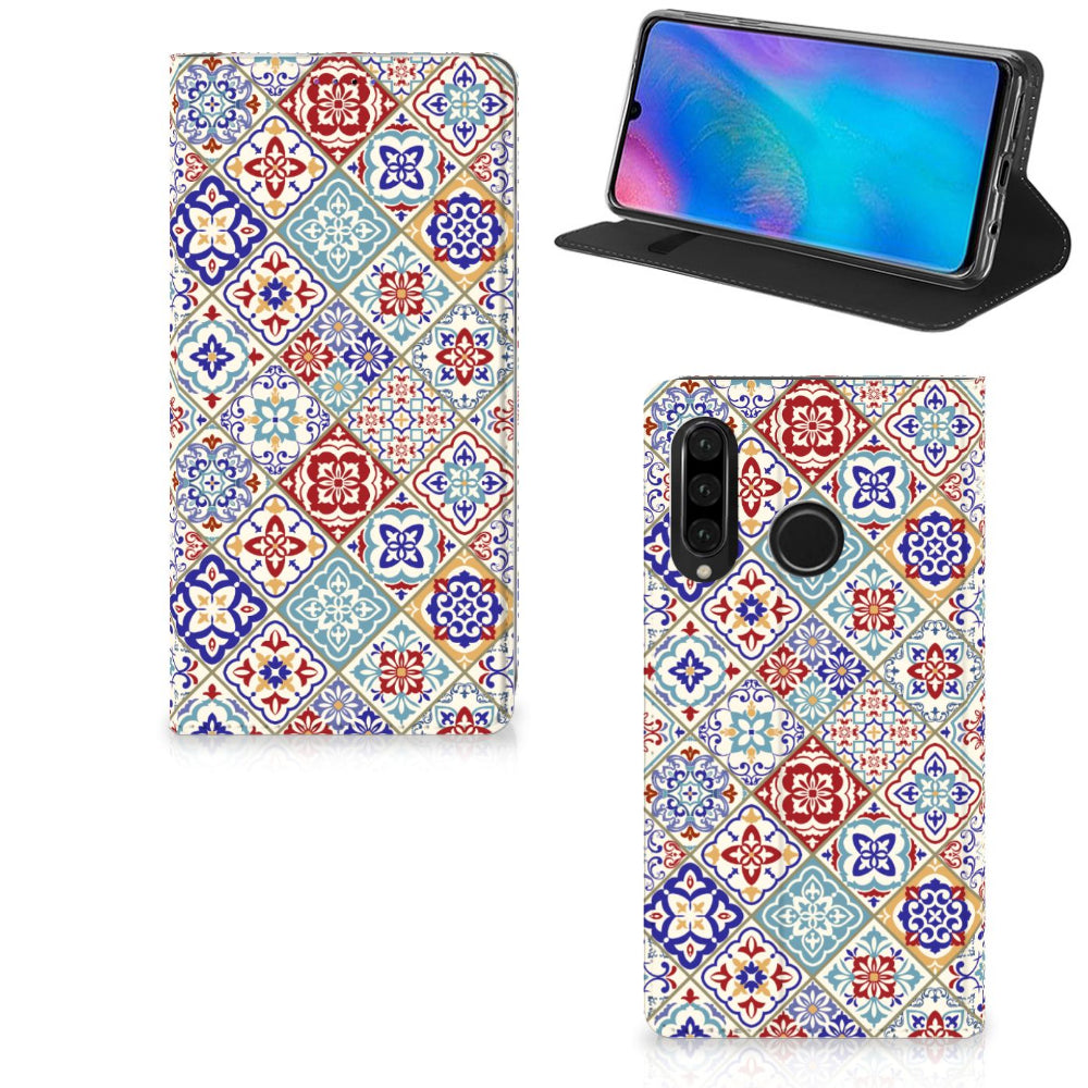 Huawei P30 Lite New Edition Standcase Tiles Color