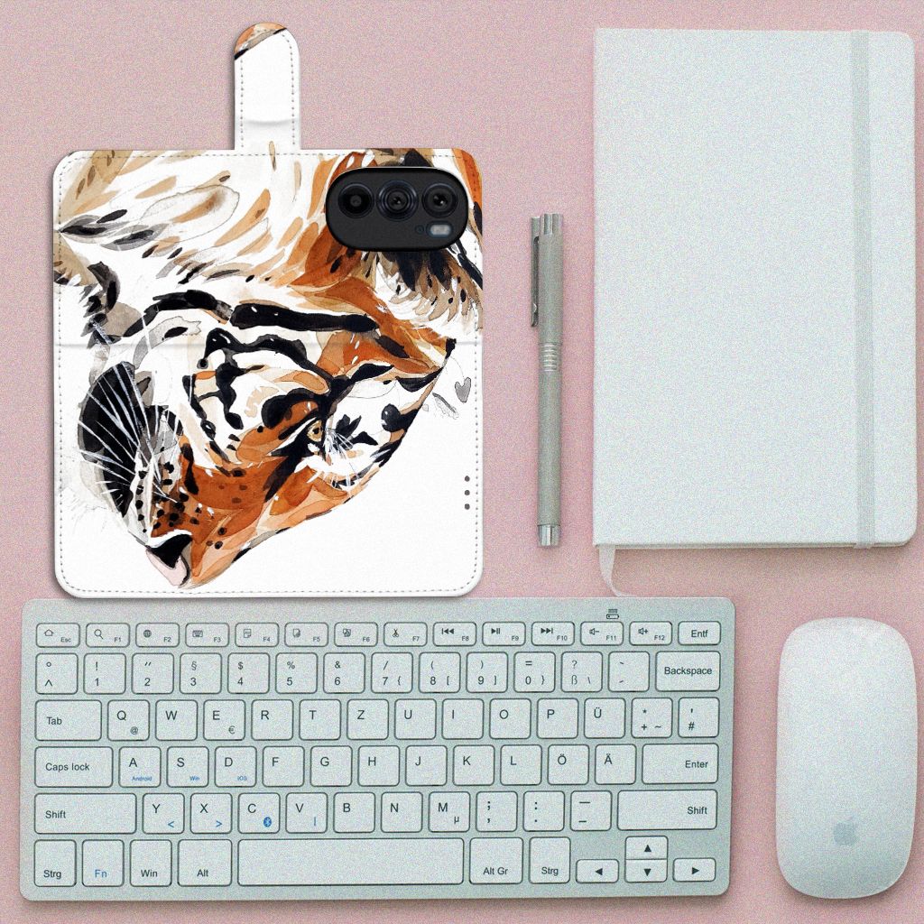 Hoesje Motorola Edge 30 Pro Watercolor Tiger