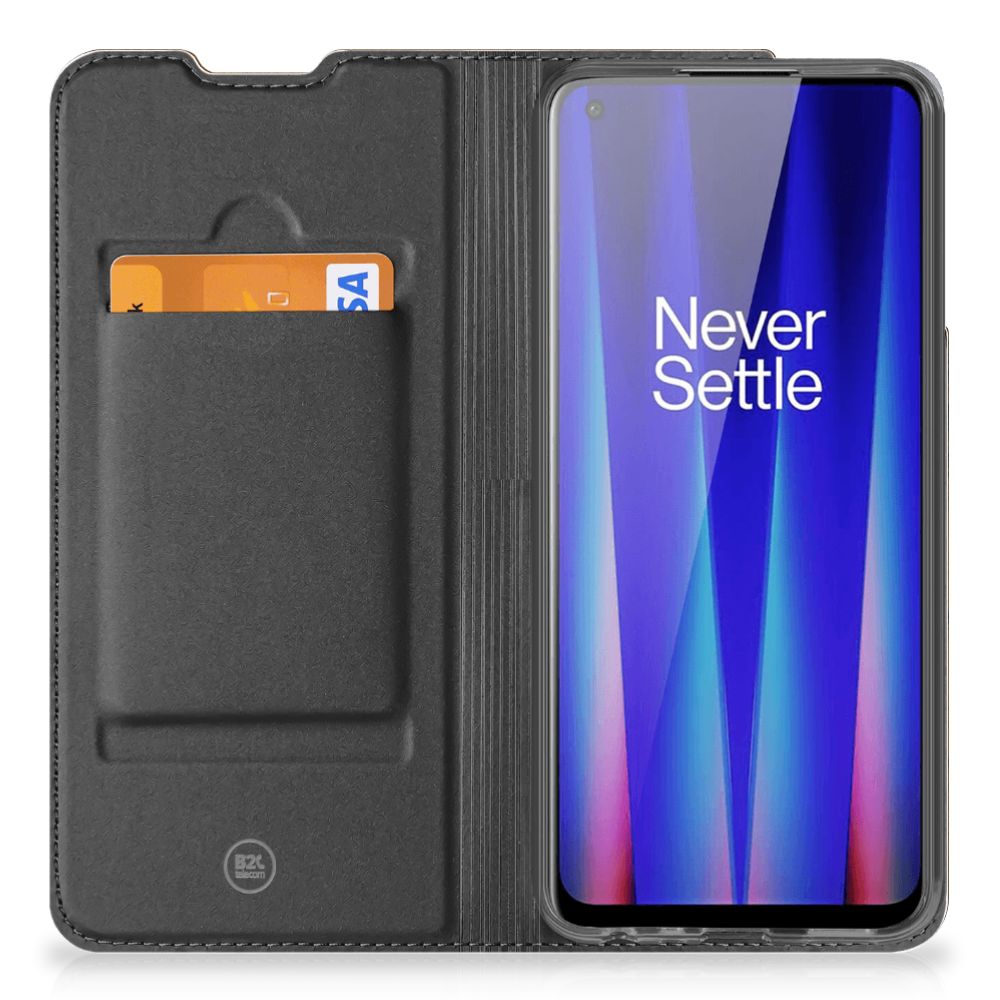 OnePlus Nord CE 2 5G Book Wallet Case Donker Hout