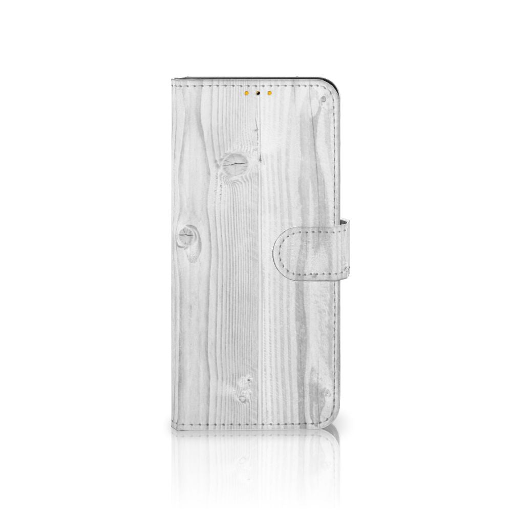 Samsung Galaxy M52 Book Style Case White Wood