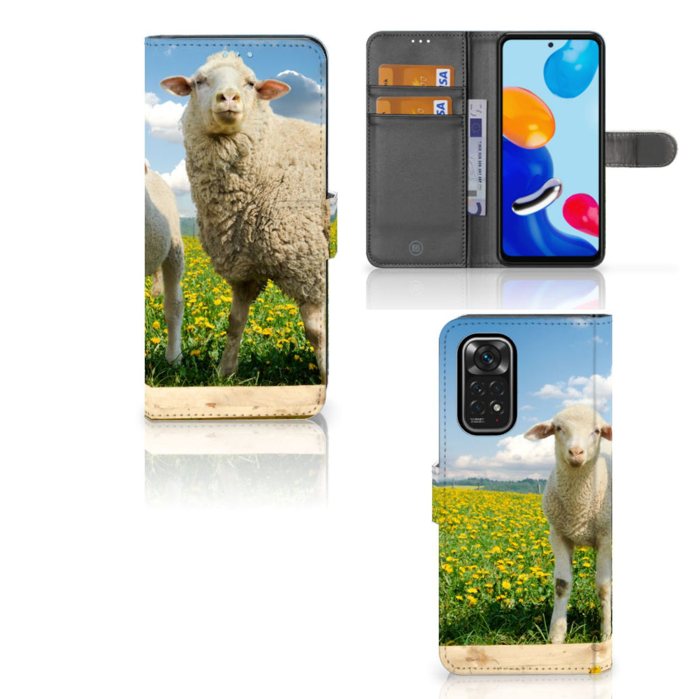 Xiaomi Redmi Note 11/11S Telefoonhoesje met Pasjes Schaap en Lammetje