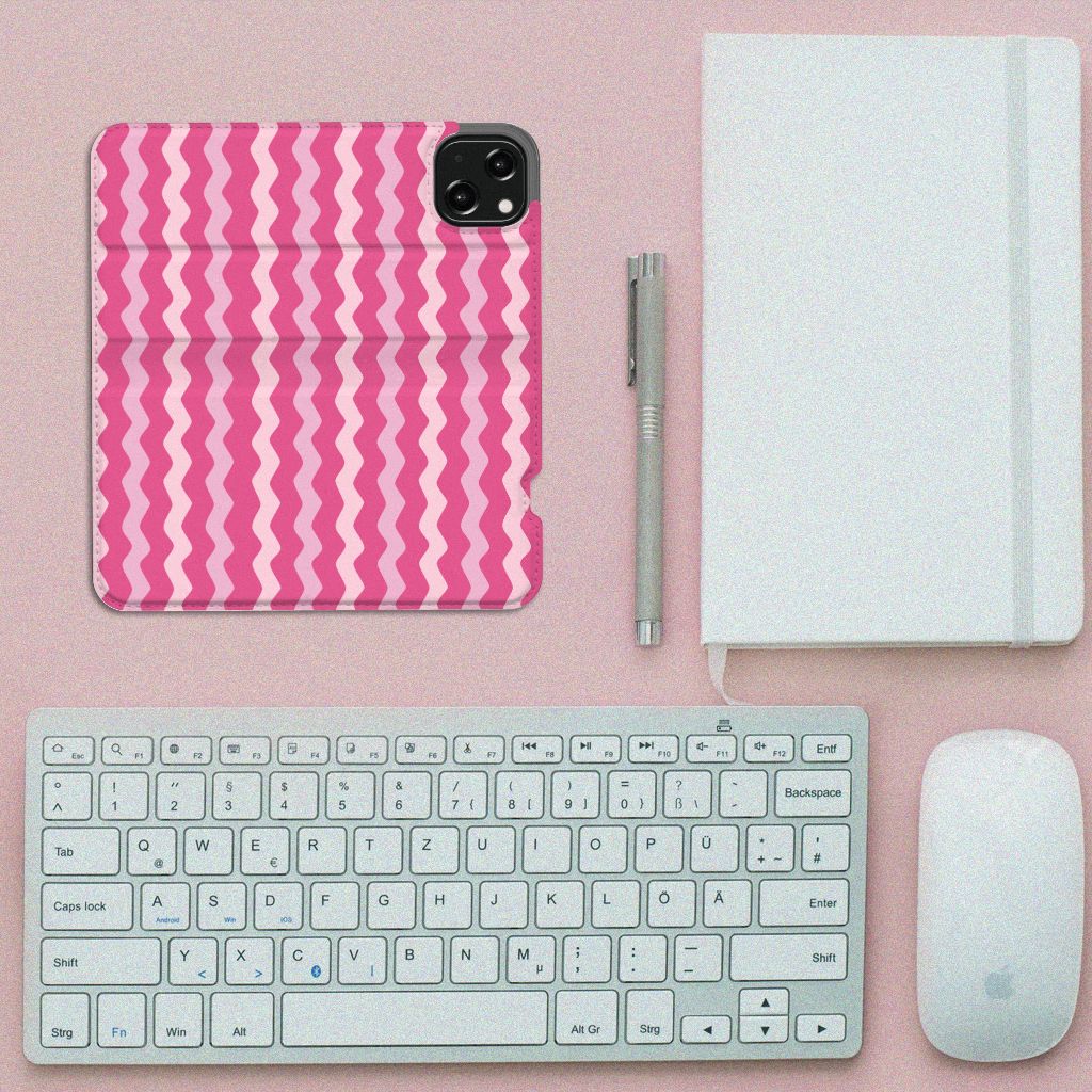 iPhone 13 Hoesje met Magneet Waves Pink
