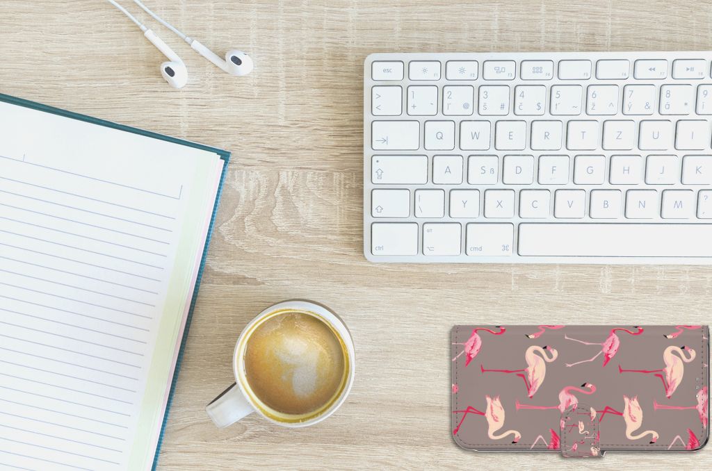 OnePlus Nord N100 Telefoonhoesje met Pasjes Flamingo