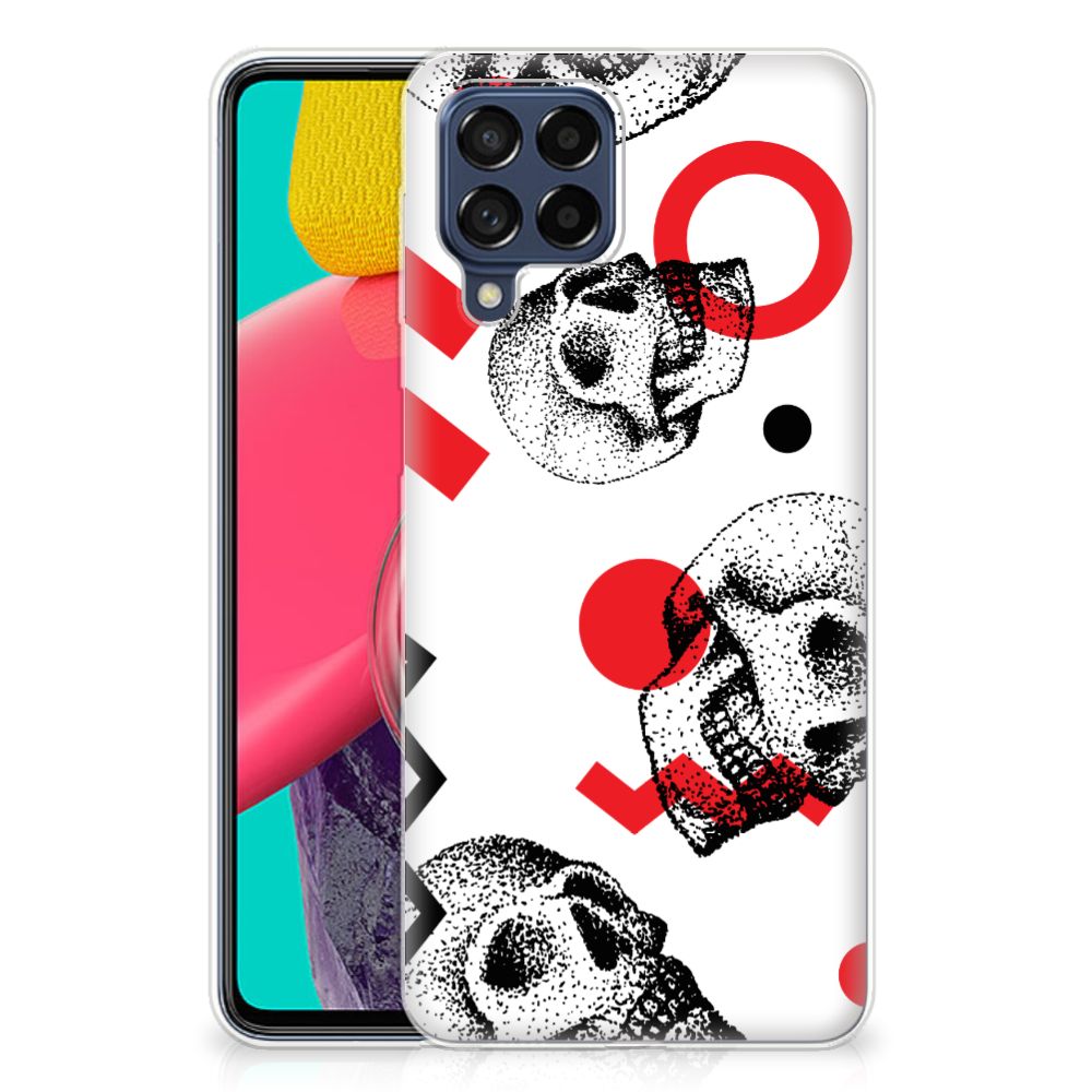Silicone Back Case Samsung Galaxy M53 Skull Red B2C Telecom