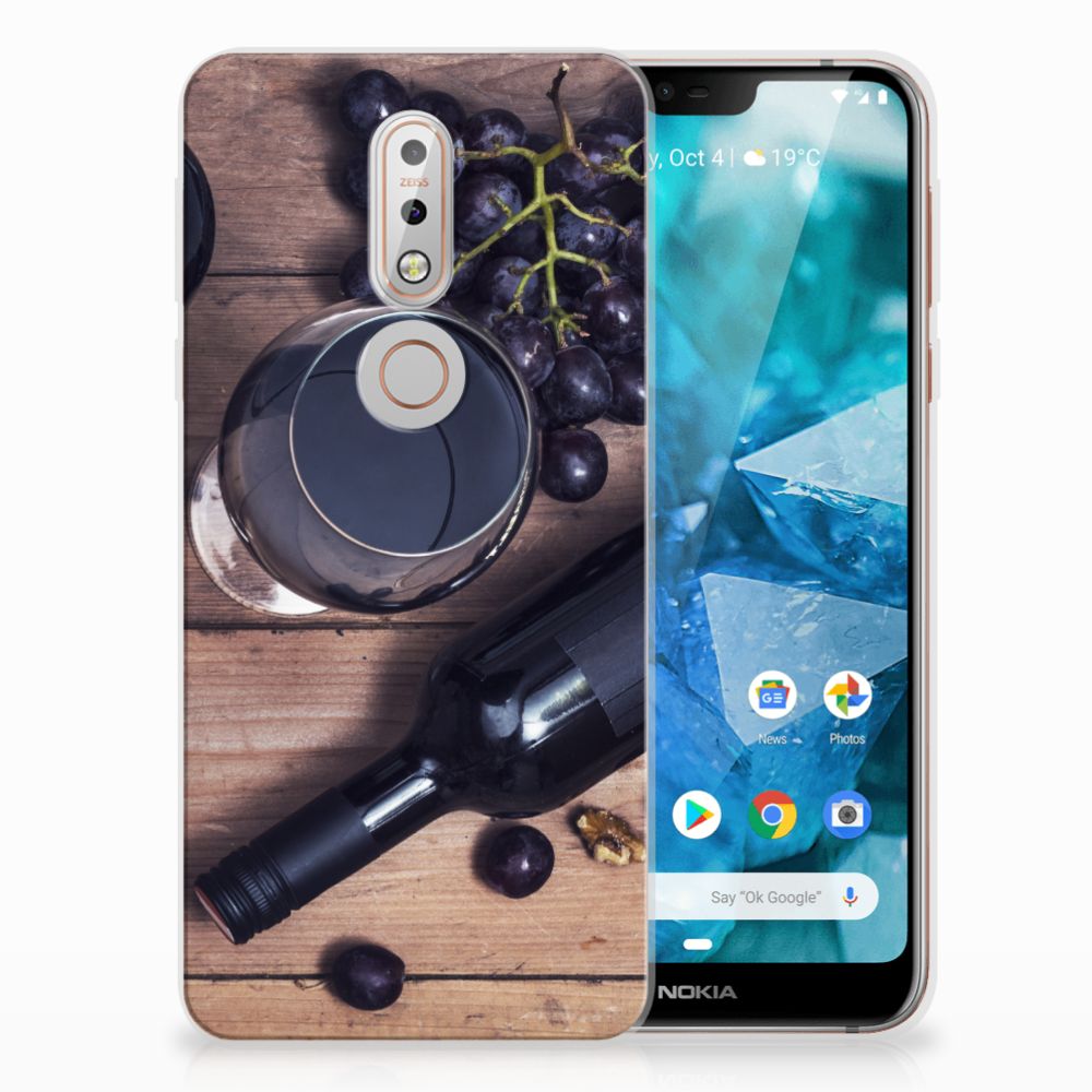 Nokia 7.1 Siliconen Case Wijn