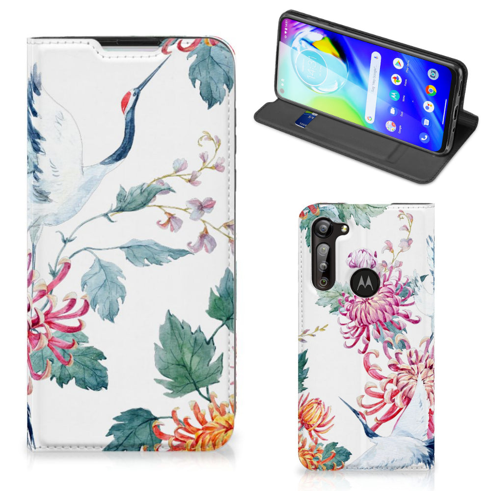 Motorola Moto G8 Power Hoesje maken Bird Flowers