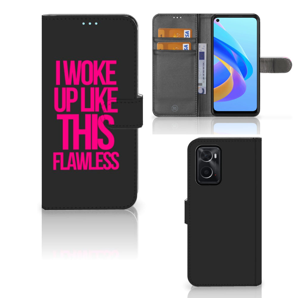 OPPO A76 | A96 Hoesje met naam Woke Up - Origineel Cadeau Zelf Maken