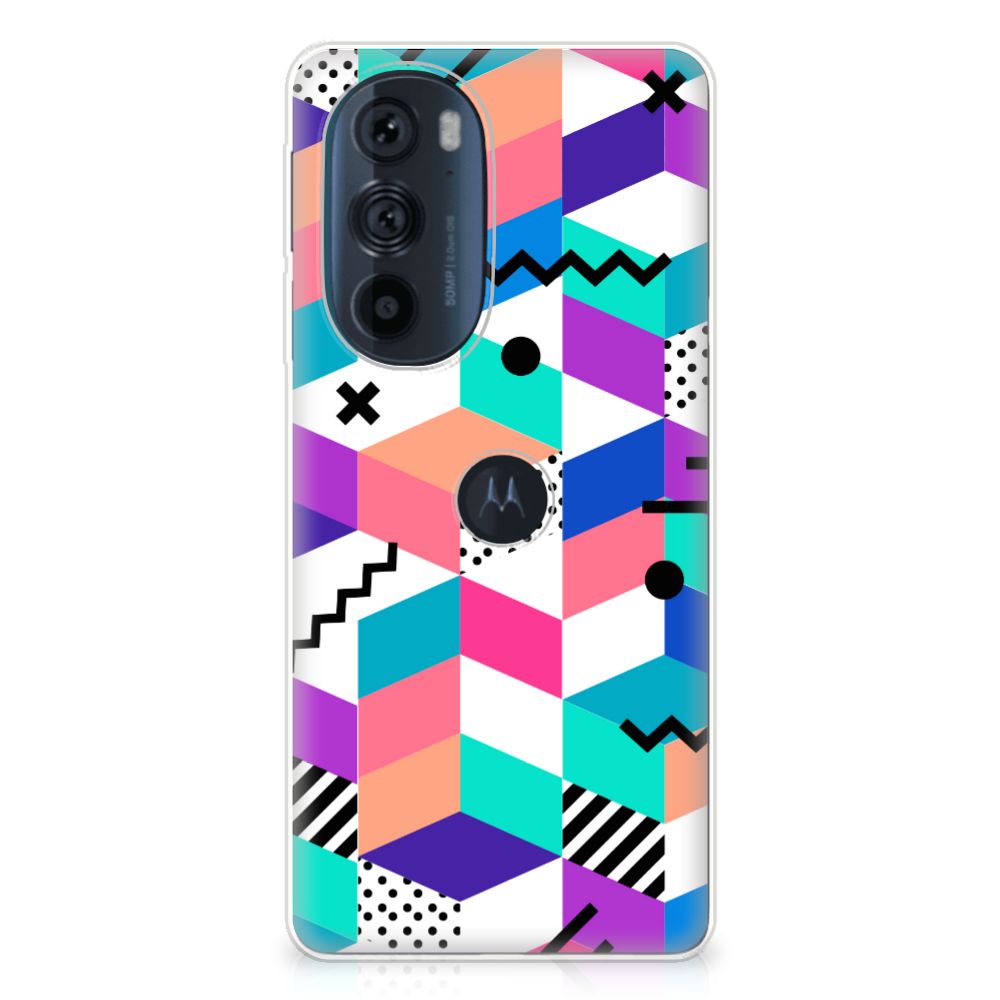 Motorola Edge 30 Pro TPU Hoesje Blokken Kleurrijk B2C Telecom
