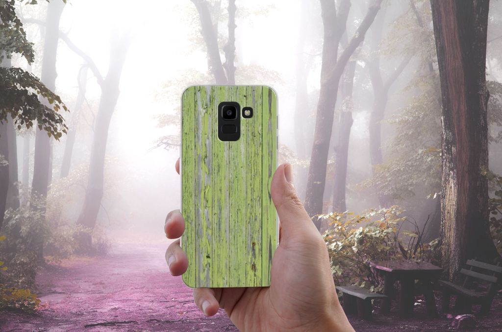 Samsung Galaxy J6 2018 Bumper Hoesje Green Wood