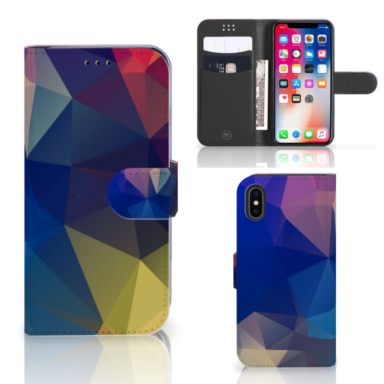 Apple iPhone X | Xs Book Case Polygon Dark