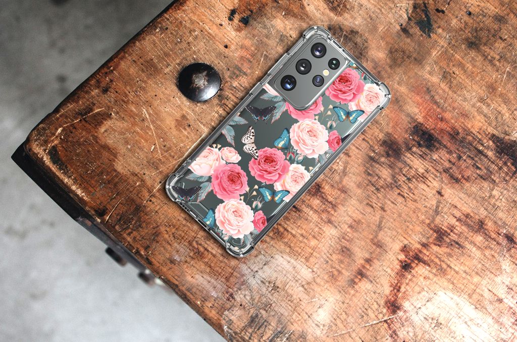 Samsung Galaxy S21 Ultra Case Butterfly Roses B2C Telecom