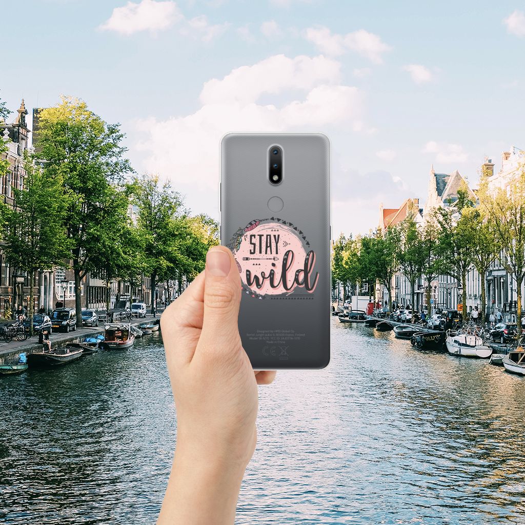 Nokia 2.4 Telefoonhoesje met Naam Boho Stay Wild