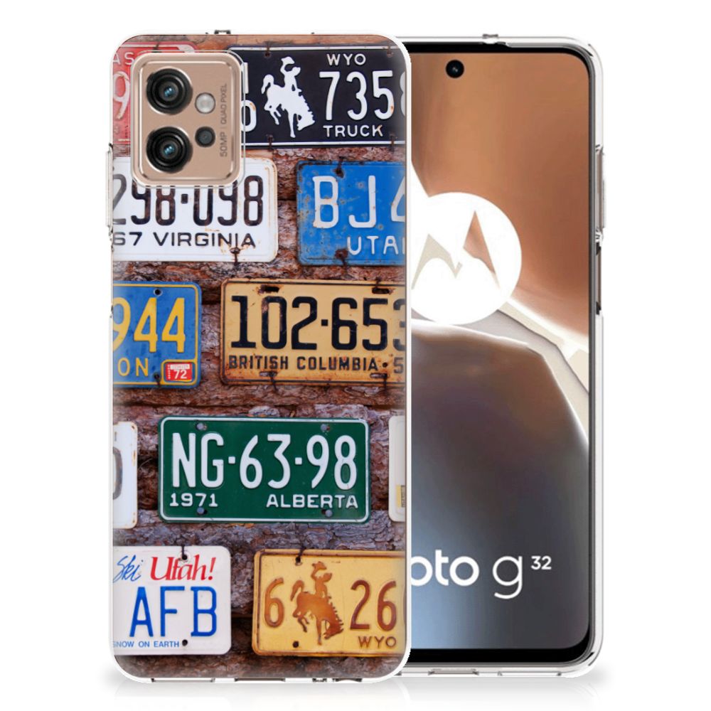 Motorola Moto G32 Siliconen Hoesje met foto Kentekenplaten B2C Telecom