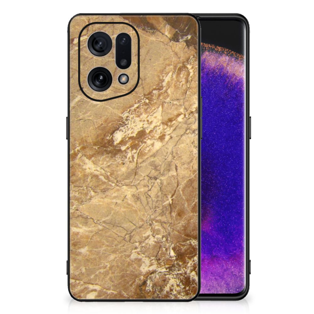 OPPO Find X5 Marmeren Print Telefoonhoesje Marmer Creme B2C Telecom