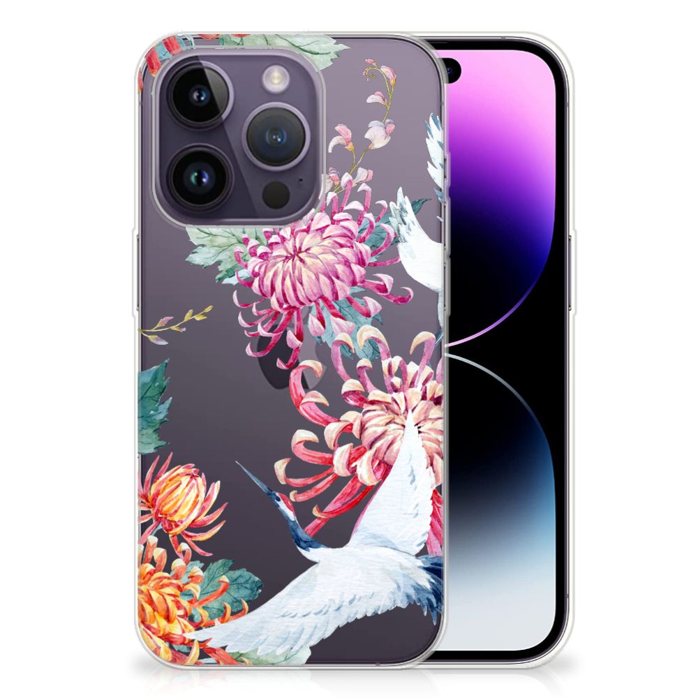 Apple iPhone 14 Pro TPU Hoesje Bird Flowers B2C Telecom