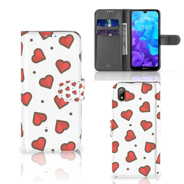 Huawei Y5 (2019) Telefoon Hoesje Hearts