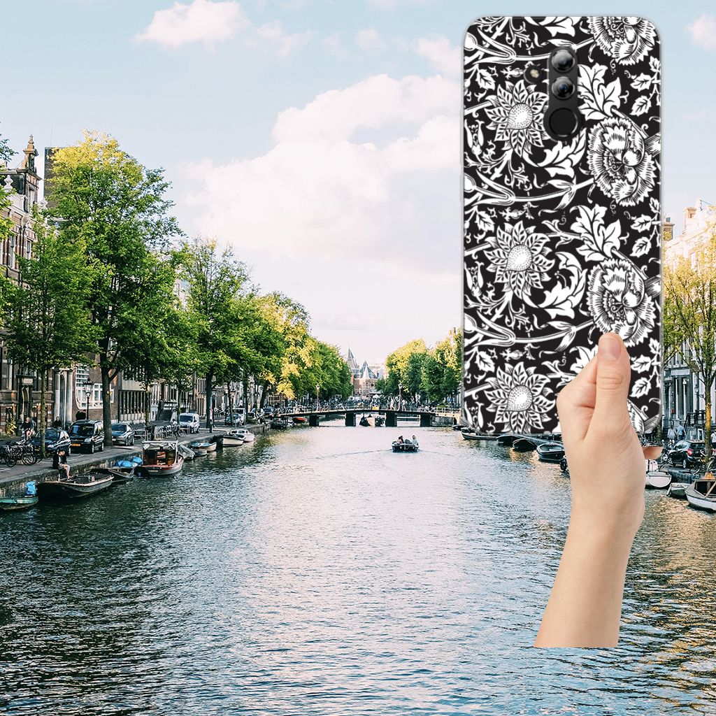 Huawei Mate 20 Lite TPU Case Black Flowers