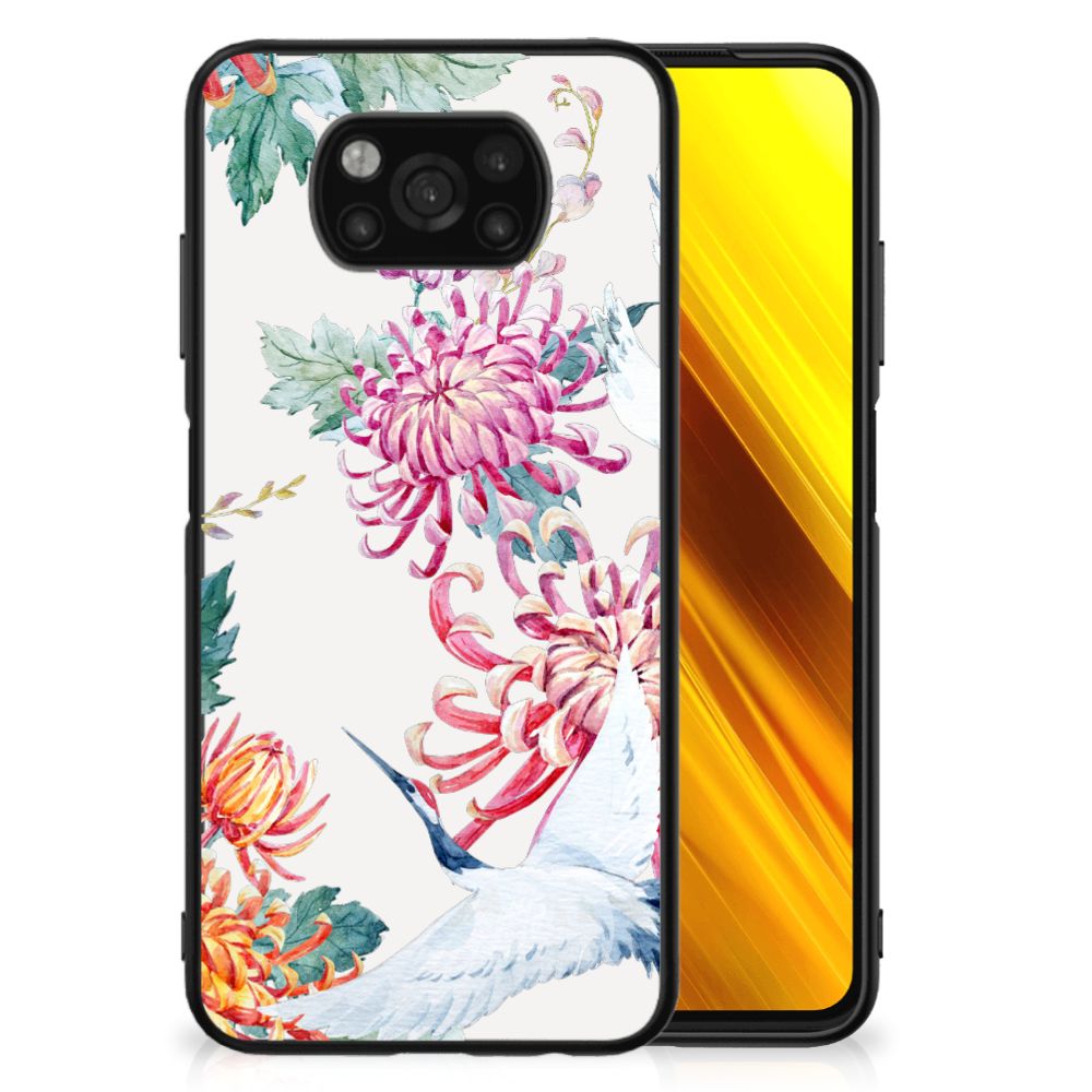 Xiaomi Poco X3 | X3 Pro Dierenprint Telefoonhoesje Bird Flowers