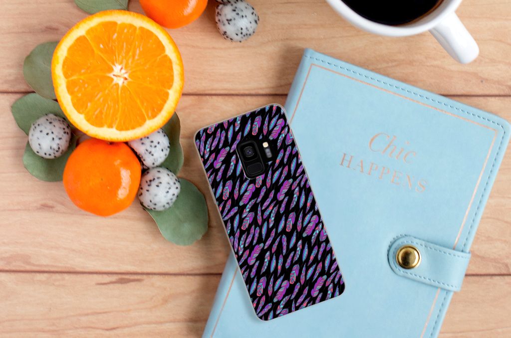 Samsung Galaxy S9 TPU bumper Feathers Color
