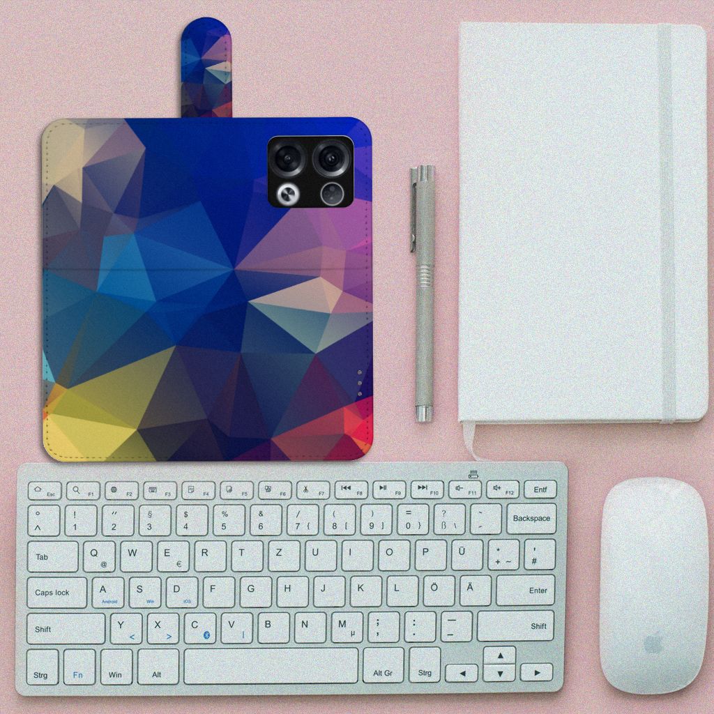 OPPO Reno8 Pro Book Case Polygon Dark