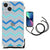 iPhone 14 Plus Doorzichtige Silicone Hoesje Zigzag Blauw