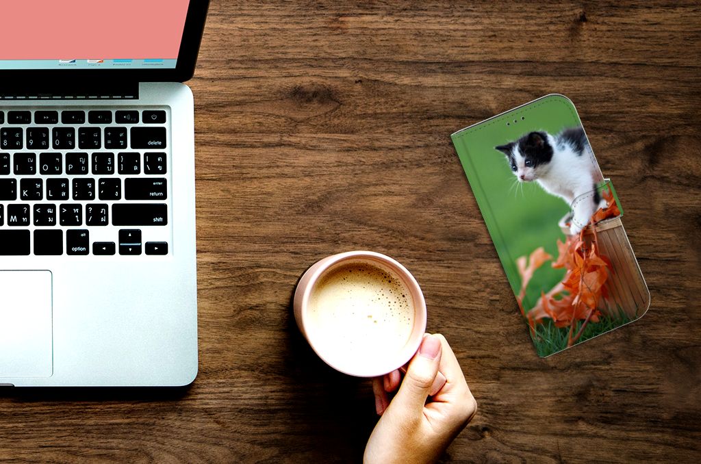 Apple iPhone 12 Pro Max Telefoonhoesje met Pasjes Kitten