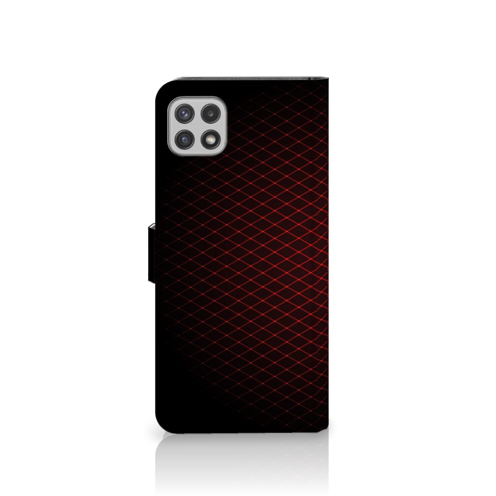 Samsung Galaxy A22 5G Telefoon Hoesje Geruit Rood met strak geometrisch patroon