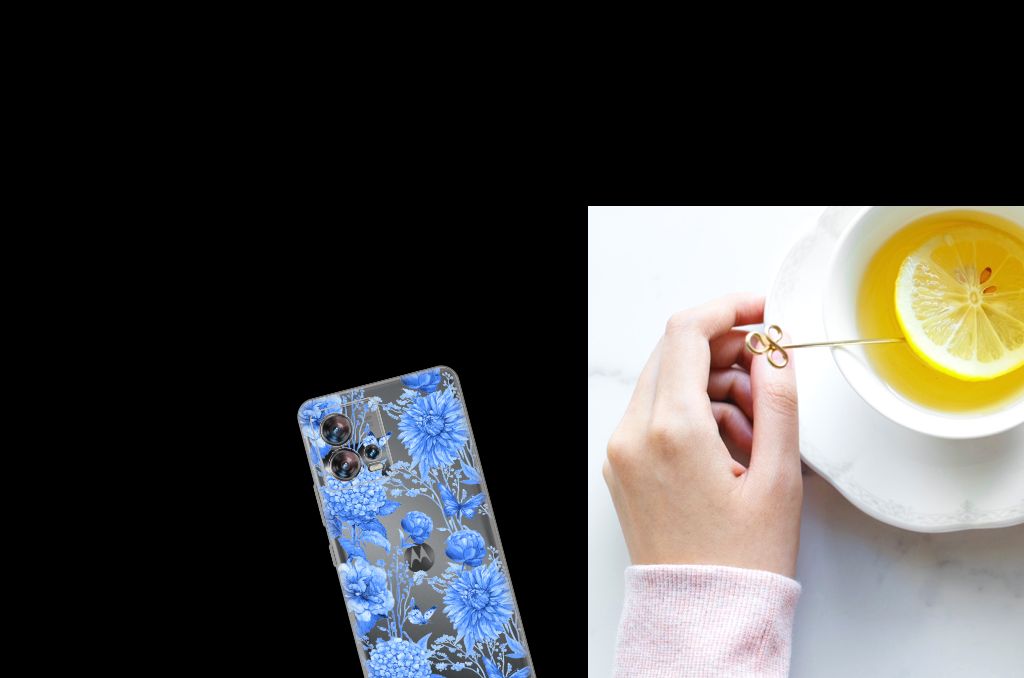 TPU Case voor Motorola Edge 30 Fusion Flowers Blue