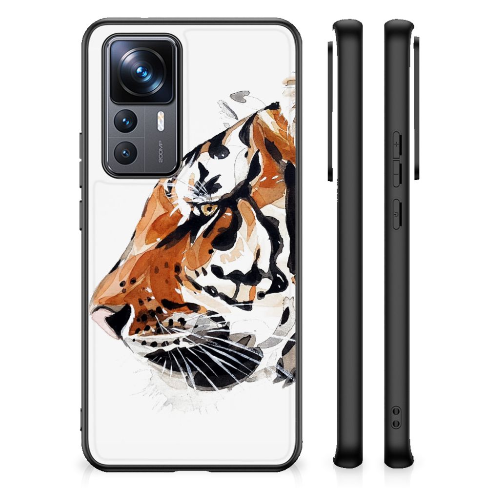 Kleurrijke Telefoonhoesje Xiaomi 12T | 12T Pro Watercolor Tiger