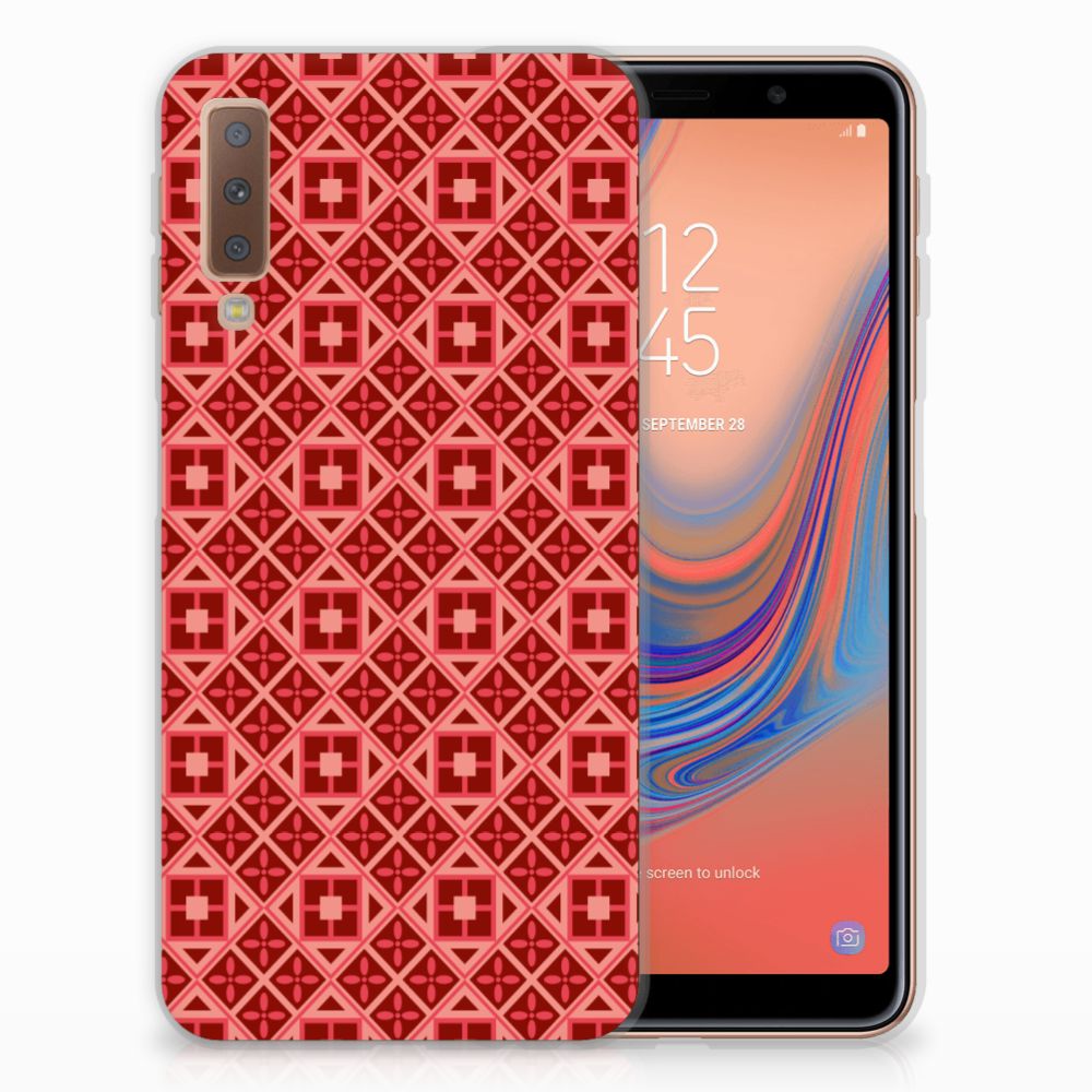 Samsung Galaxy A7 (2018) TPU bumper Batik Rood