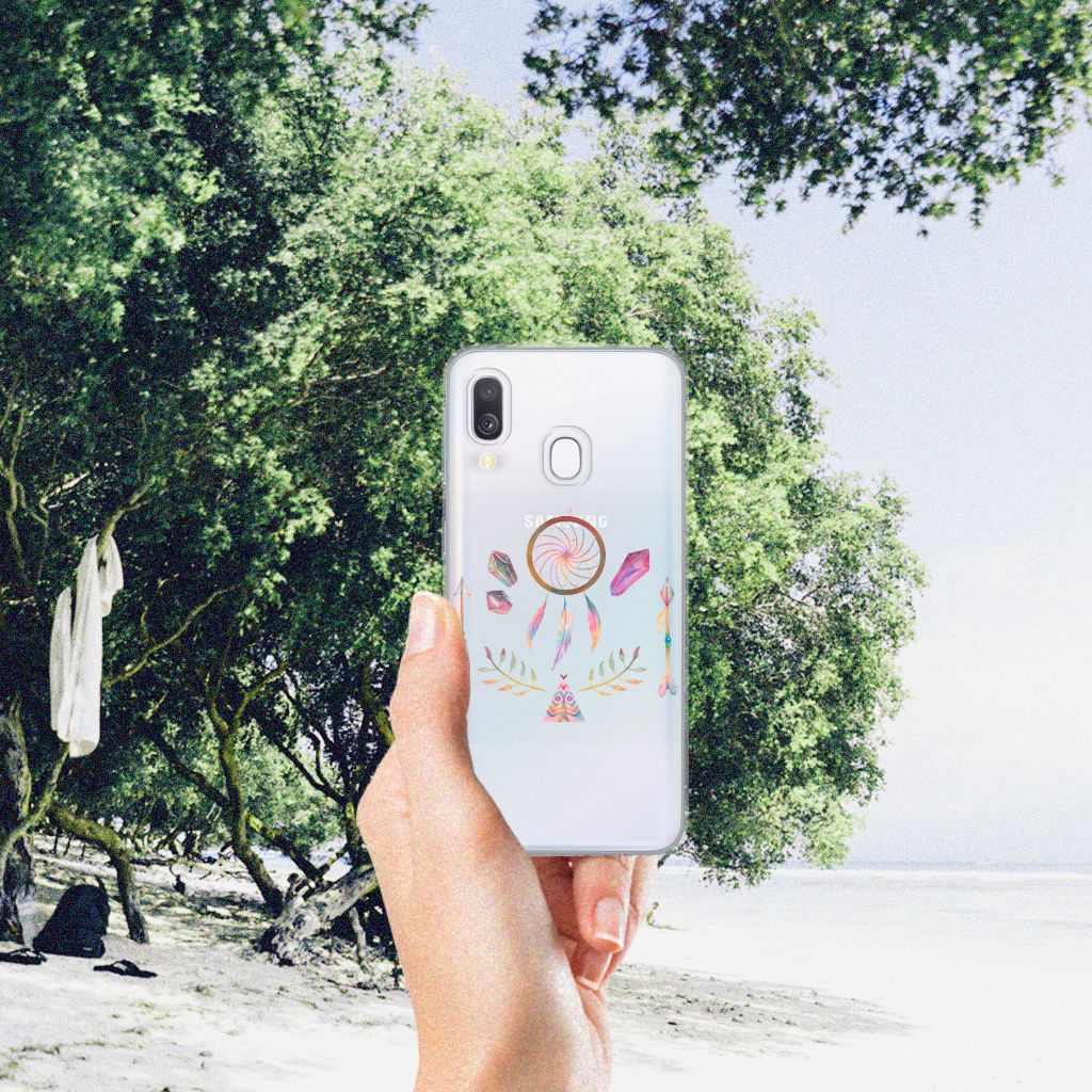 Samsung Galaxy A40 Telefoonhoesje met Naam Boho Dreamcatcher