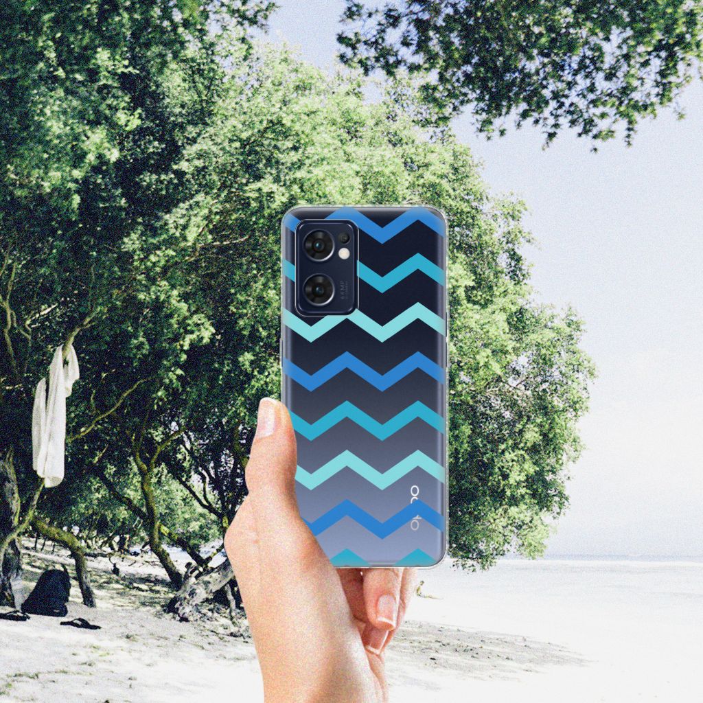 OPPO Reno 7 5G | Find X5 Lite TPU bumper Zigzag Blauw