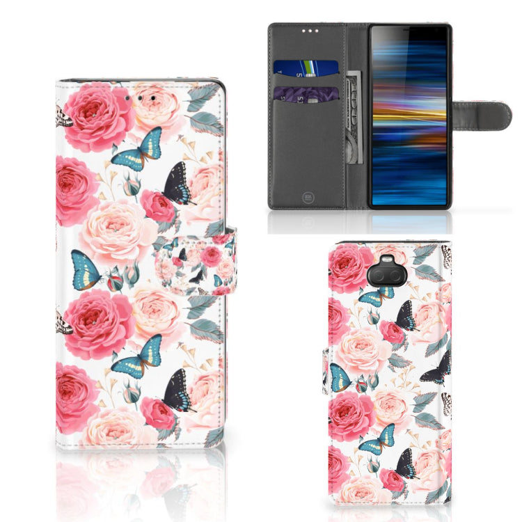 Sony Xperia 10 Hoesje Butterfly Roses