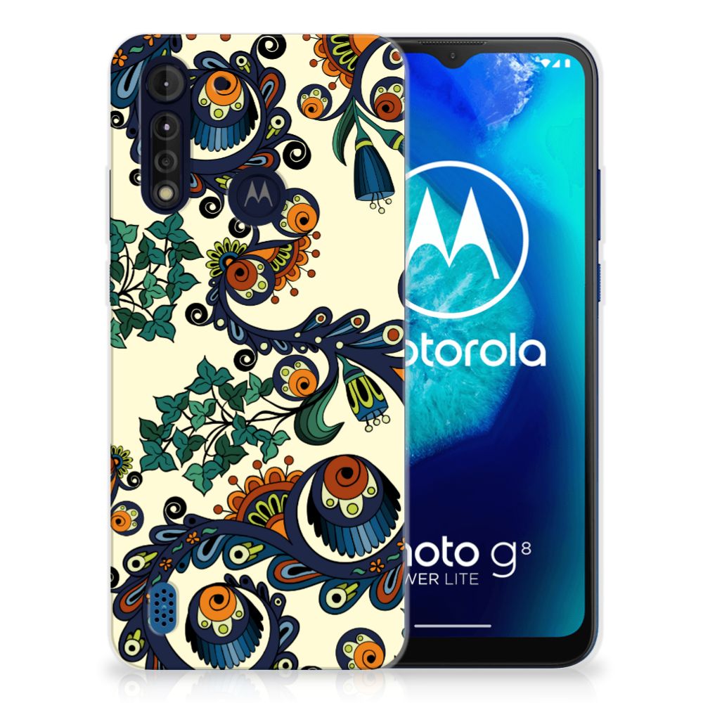 Siliconen Hoesje Motorola Moto G8 Power Lite Barok Flower B2C Telecom
