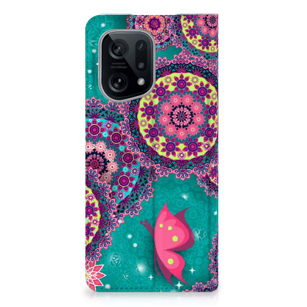 OPPO Find X5 Bookcase Cirkels en Vlinders - B2C Telecom