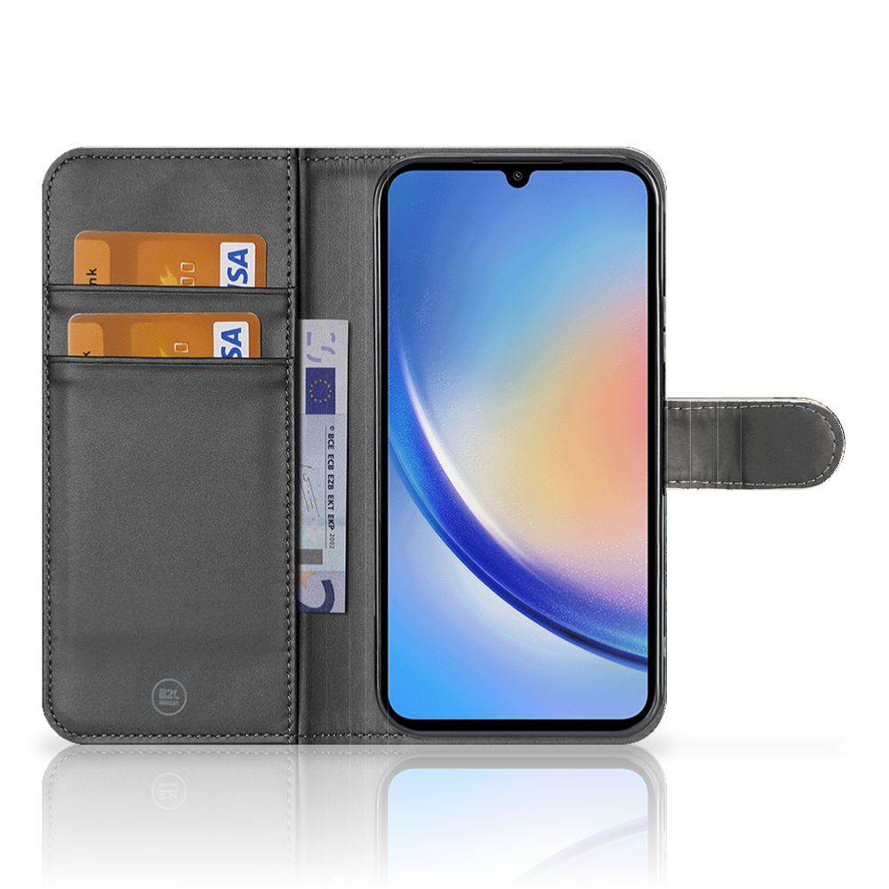 Telefoonhoesje met Pasjes voor Samsung Galaxy A24 4G Vintage Pauwen